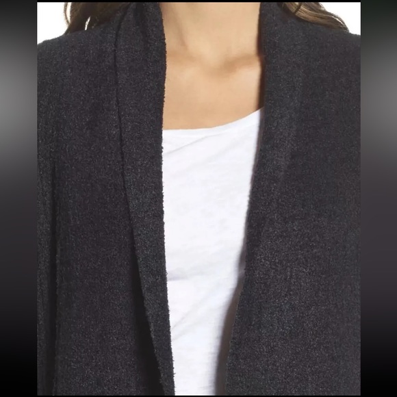 🎉HP🎉New! Barefoot Dreams Cozy Chic Lite Ribbed Montecito Cardigan Black Size XL - Picture 4 of 8